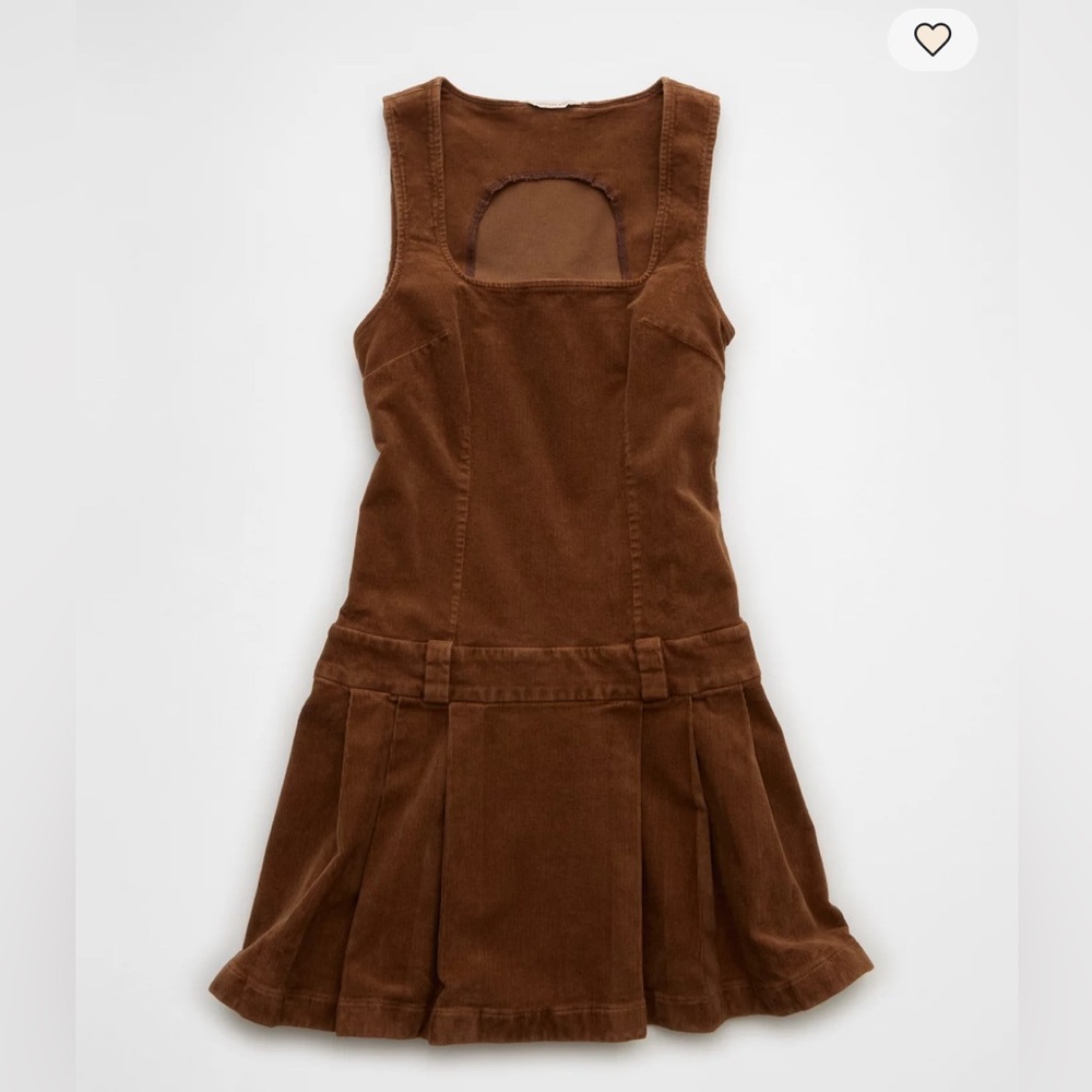 AE Pleated Corduroy Mini Dress Medium